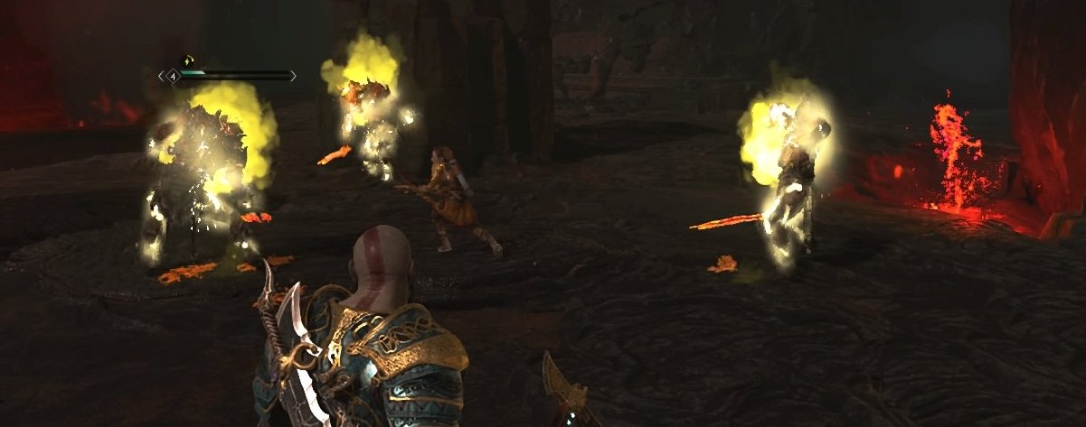 God of War: Atreus light and shock arrows both deliver a debuff - weaken or electrocute