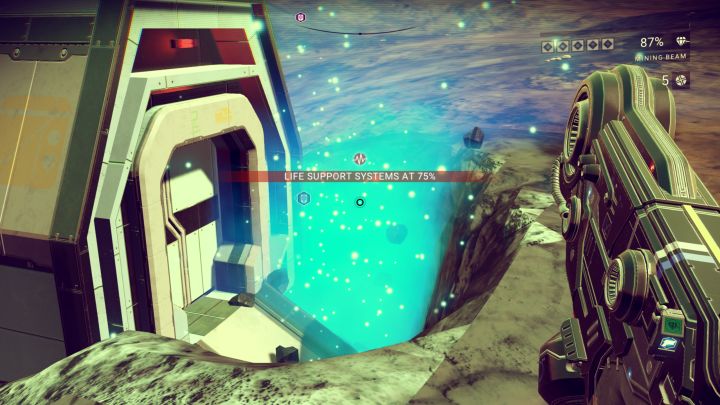 The usefulness of the plasma grenade launcher in no man's sky - blowing holes in the ground.