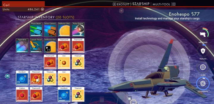 There's limited inventory space in No Man's Sky. What should you carry to recharge your equipment when exploring a planet?