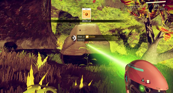 Finding iron and other crafting resources in No Man's Sky