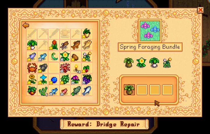 Items you need to keep to complete bundles in Stardew Valley