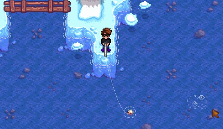 Fishing in the Winter in Stardew Valley