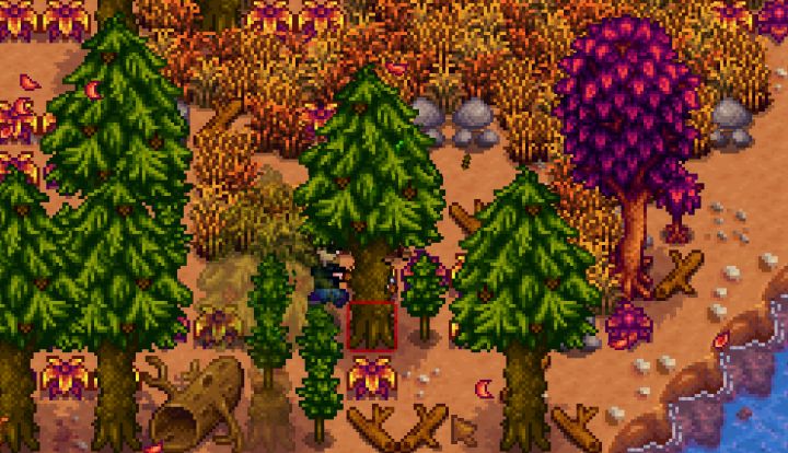 Chopping wood in stardew valley