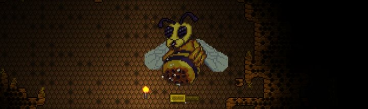 Queen Bee is Summoned in Terraria