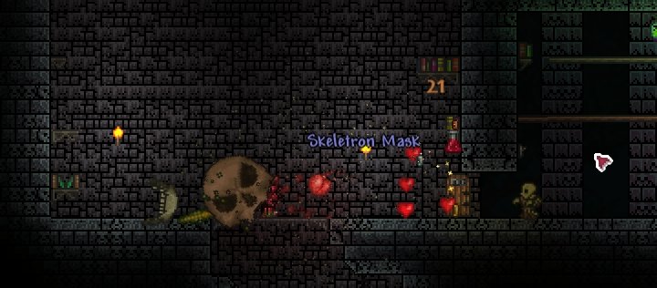 Skeletron defeated in Terraria