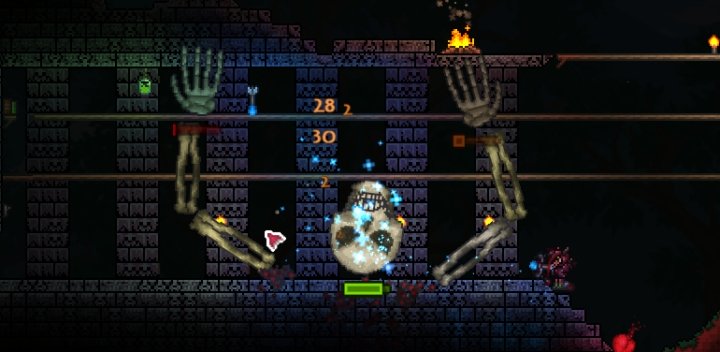Skeletron's hands can be defeated to make the fight easier.