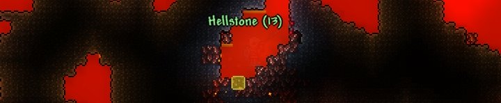 Mining Hellstone safely in Terraria