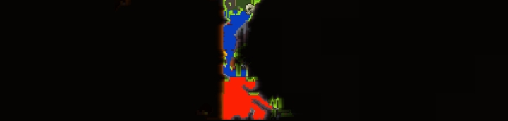 water plus lava equals obsidian - note the map