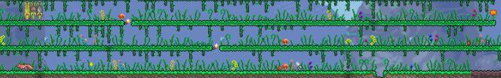 Growing mushrooms on grass in Terraria