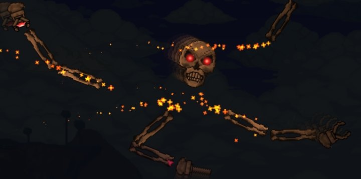 A mechanical boss - Skeletron Prime in Hard Mode