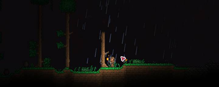 The first night with a fully geared character in Terraria