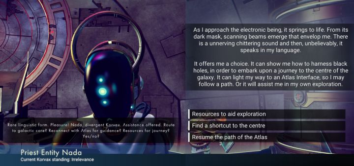 Pick one of three choices from the priest in the Anomaly