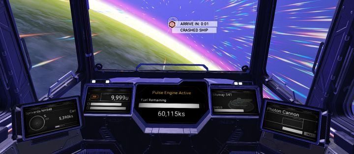 The ship HUD in No Man's Sky