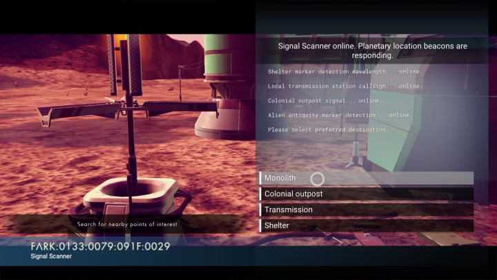 Signal Scanner for shelter in No Man's Sky