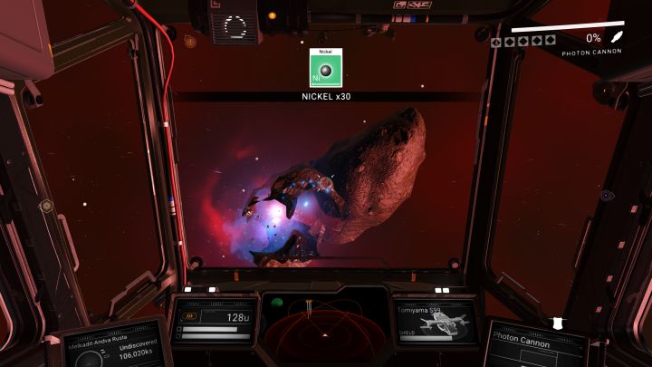 Mining asteroids in space in No Man's Sky