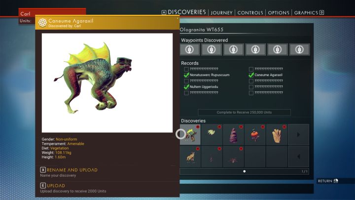 Discovery in No Man's Sky lets you scan plants and animals and earn credits