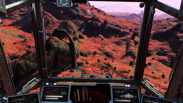 Flying on a planet in No Man's Sky