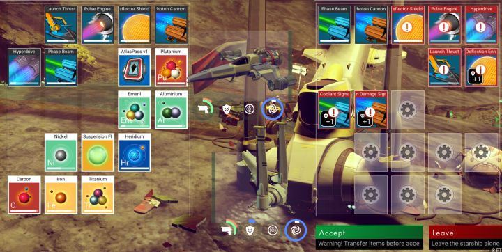 Comparing your ship with a crashed ship in No Man's Sky