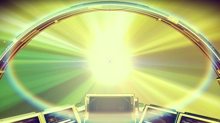 Warping to another star system in No Man's Sky