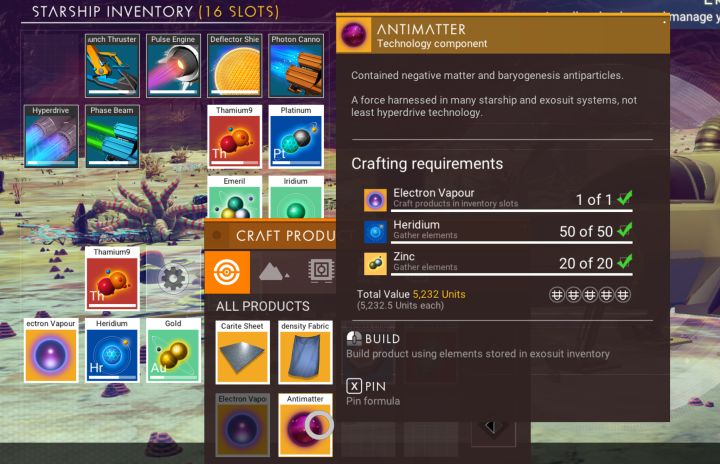 How to make antimatter in no mans sky