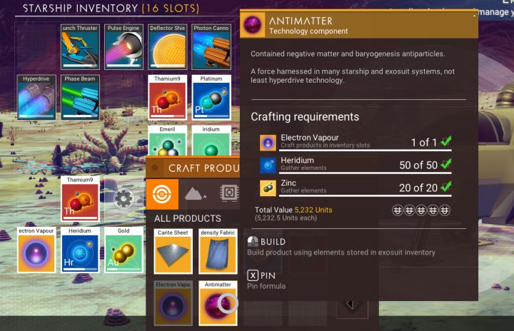 Making Antimatter in No Man's Sky