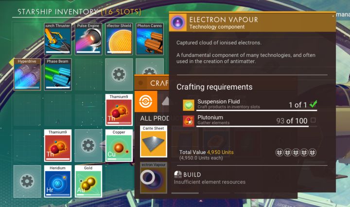 Making Electron Vapor in No Man's Sky