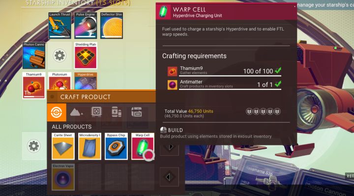 Craft a warp cell in No Man's Sky