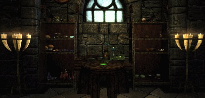 An Alchemy Lab in Skyrim