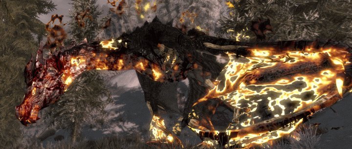 Dragons de Skyrim : Un dragon mourant