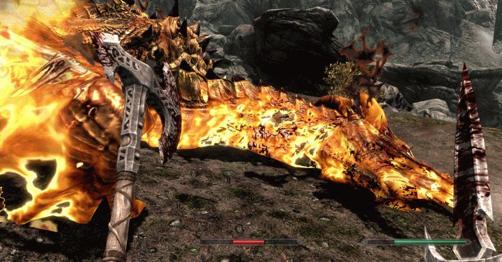 Skyrim Dragons: Killing a dragon in melee combat