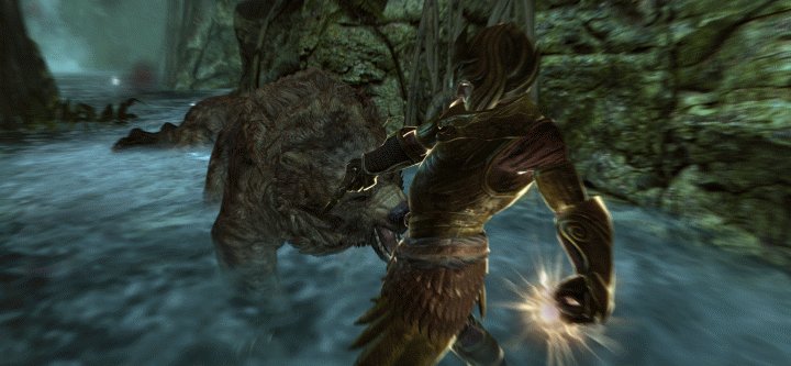 Casting a restoration spell in The Elder Scrolls V: Skyrim