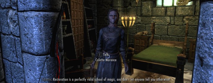 Colette in College of Winterhold is the single best Restoration spell vendor in Skyrim