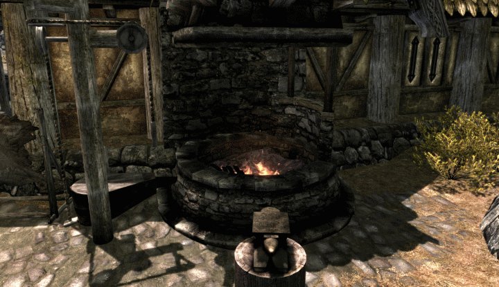An anvil and forge, used for Smithing in Skyrim