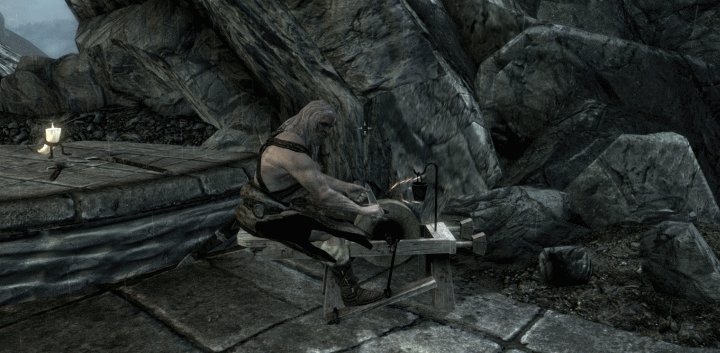 A grindstone, used to sharpen weapons in Skyrim
