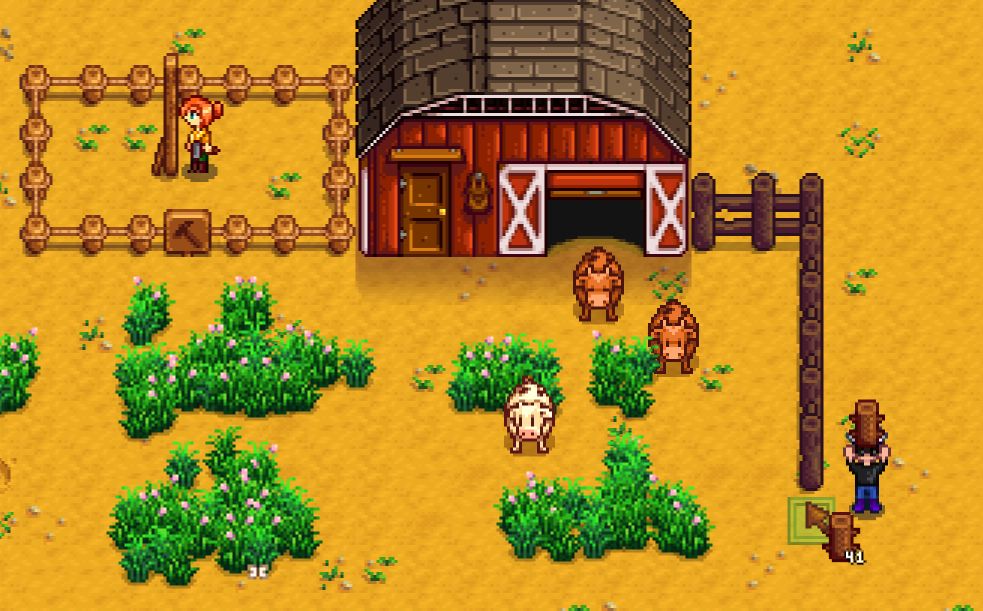 Using fencing for cows in Stardew Valley
