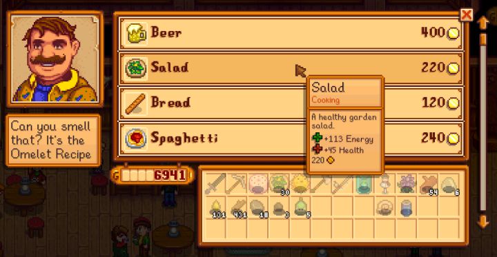 Healing Items in Stardew Valley for preventing death in the Skull Cavern