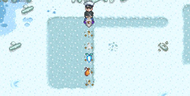 Getting Winter Root with the Hoe in Stardew Valley