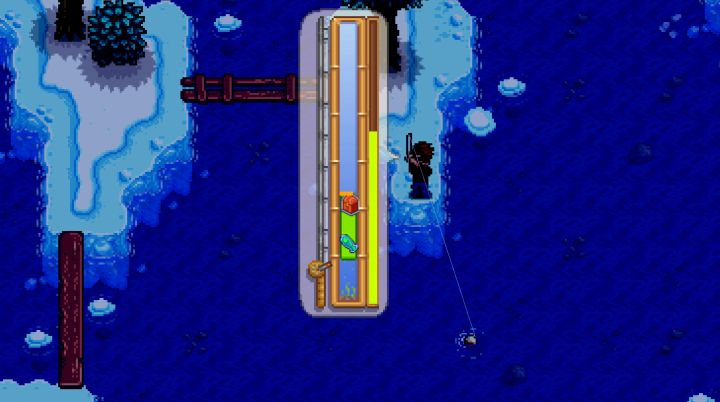 Winter fishing in Stardew Valley