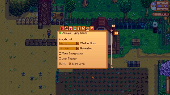 Stardew Valley how to see more on the screen