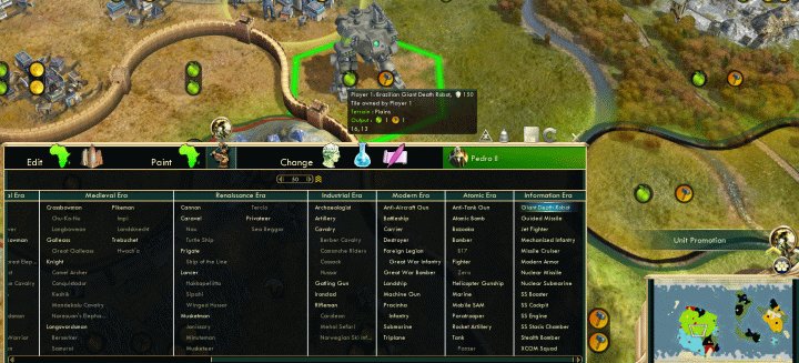 Use this Civ Cheat to drop any unit, even civs' unique units, into the game with full promotions