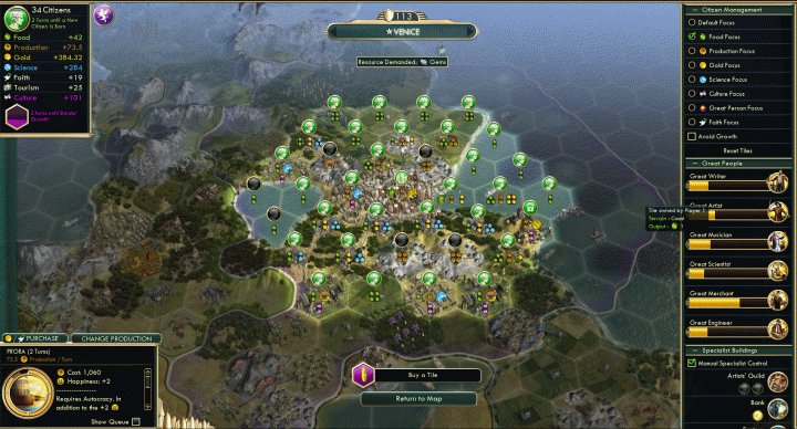 The City Screen in Civ 5