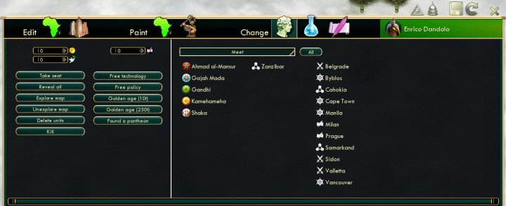 Cheating in Civilization 5 is done with the Ingame Editor Mod