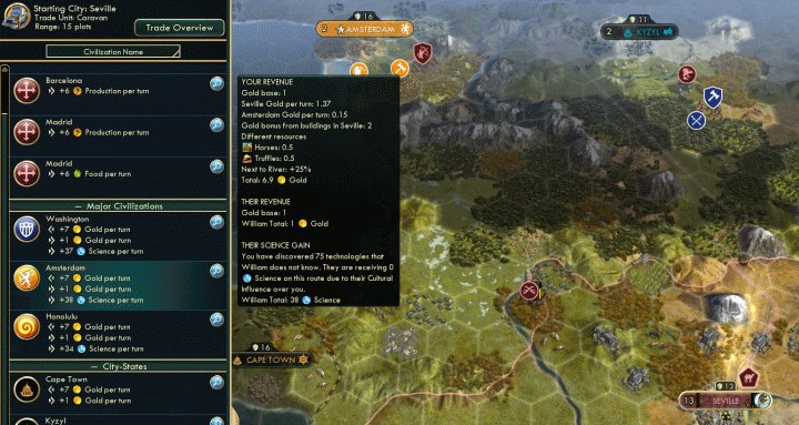 Trade Route Range in Civ 5