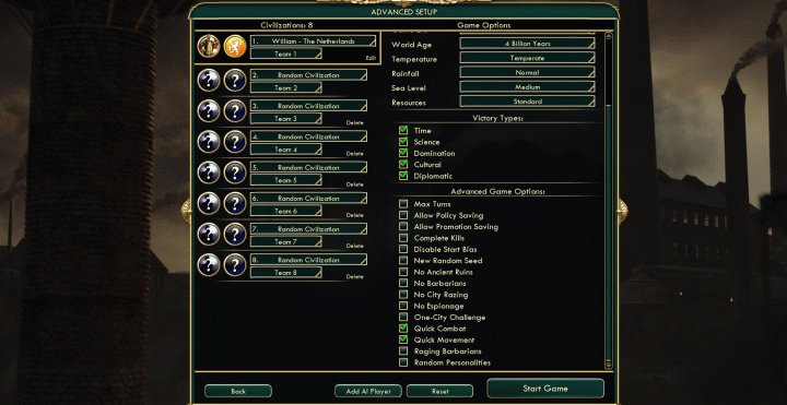 Civ 5 Game Difficulty Levels And Advanced Game Settings Info