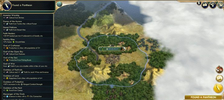 Founding a Pantheon in Civ 5 Brave New World