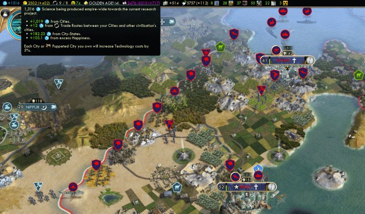Your Civ doesn't need to be big to have high Science Output. Technologies are cheaper with fewer Cities.