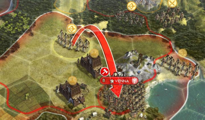 An Archer fires against a City in Civ 5 Brave New World