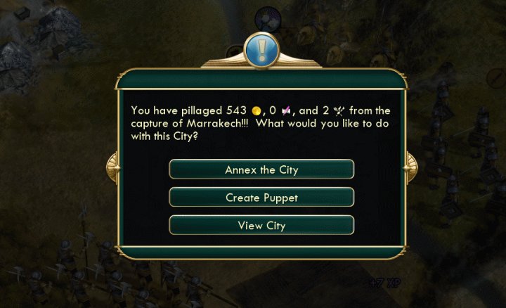 Annex, Puppet, or Raze Cities in Civ 5