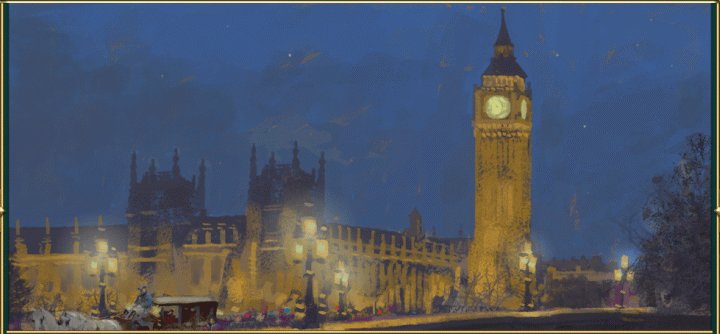 A Painting of the Big Ben Wonder in Civilization 5 Brave New World and Gods and Kings