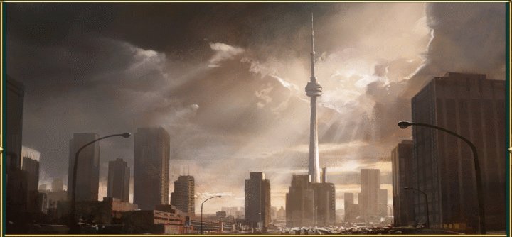 A Painting of the CN Tower Wonder in Civilization 5 Brave New World and Gods and Kings